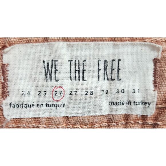 We The Free Wide Leg High Rise Khaki Cotton Pants Size 26 - Picture 3 of 12